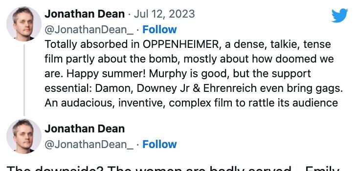 盛赞不绝！诺兰新片《奥本海默》首波口碑曝光(图5)