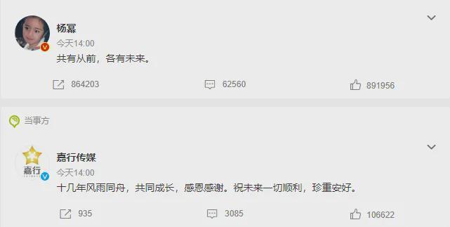 杨幂谈离开嘉行:没太在意离开嘉行的节点(图2) 1000 (1)