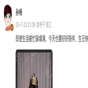 孙杨官宣结婚后首秀恩爱!为27岁张豆豆庆生,甜喊“我的女孩”