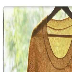 简约大牌风,秋色~云素亚麻短袖套头衫,有详细编织教程