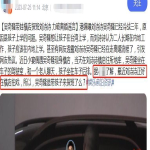 吴奇隆带娃探班刘诗诗,却与经纪人暧昧互动,港媒曝在走离婚流程