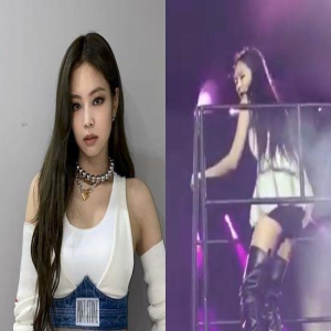 栏杆没锁好「Jennie高空唱一半险坠落」!惊悚瞬间被拍下 全场吓坏